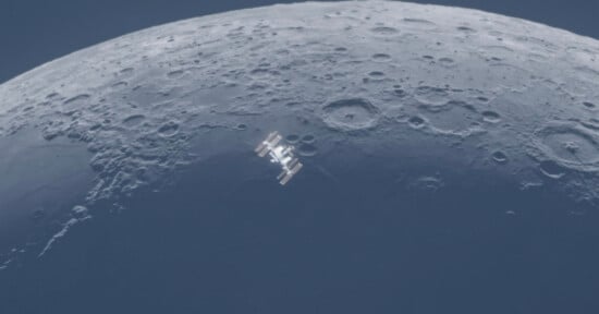 The ISS crossing in front of the Moon.