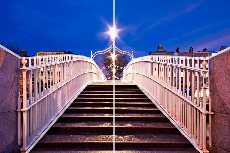 A photo of Ha'penny Bridge in Dublin, Ireland